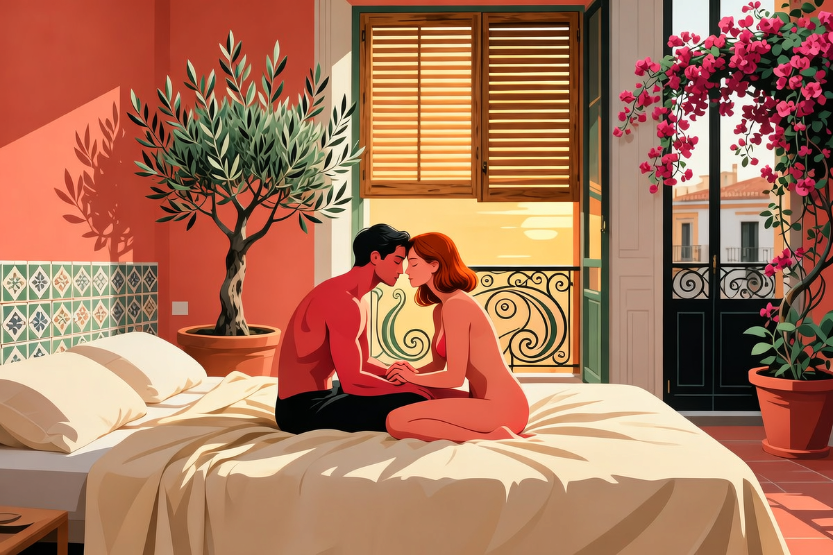 Haciendo el amor en silencio mientras nuestros compañeros de piso dormían
