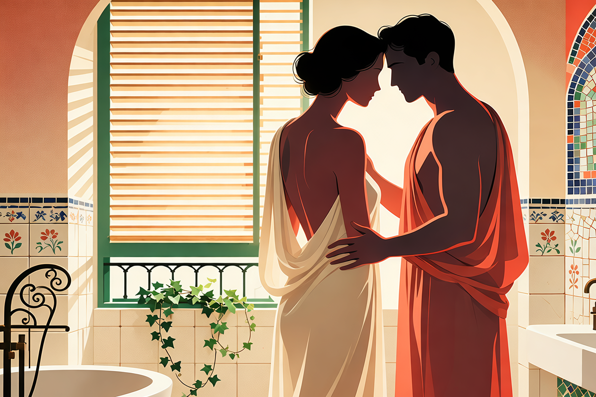 Hacer el amor de pie en los baños de los jardines del Palau Robert